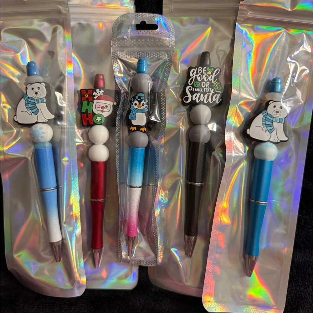 Festive Penguin and Polar Bear Pens - Set of 5